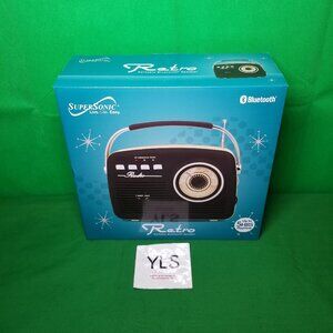 Retro Portable Bluetooth Speaker, SC-1201 50s/60s Radio Look Speaker - NIB